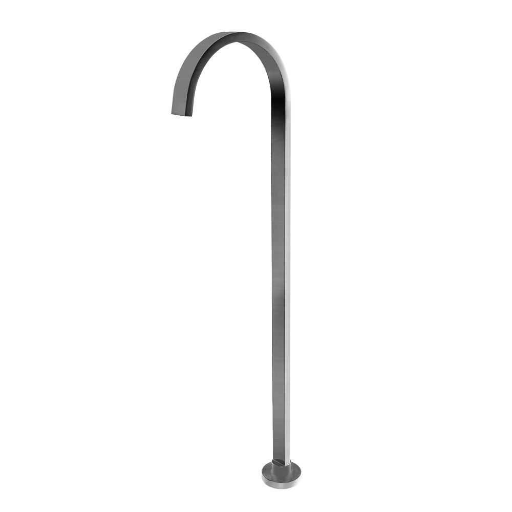 Square Burshed Nickel Stainless Steel Freestanding Bath Spout