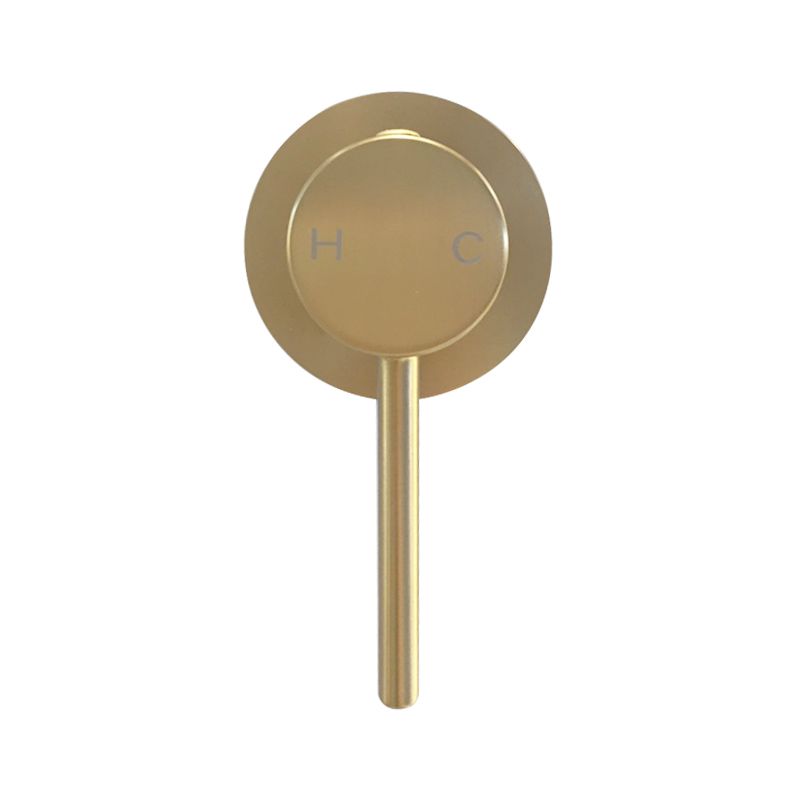 Norico Pentro Brushed Yellow Gold Round Shower Mixer with 65mm Thin Plate