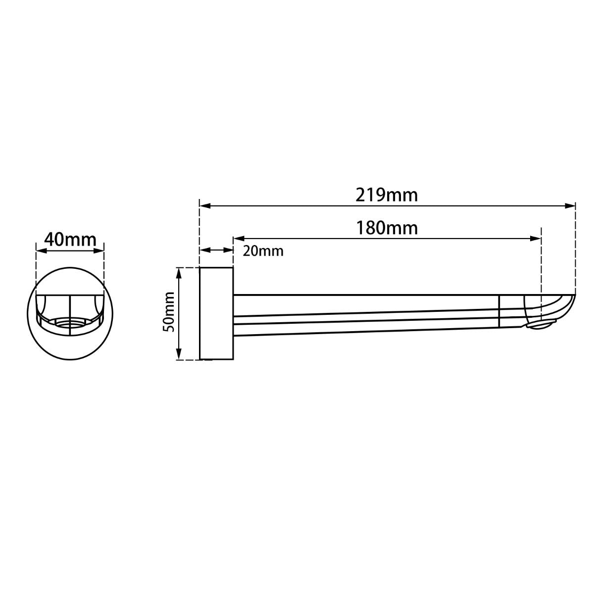 RUSHY Brushed Nickel Bathtub/Basin Wall Spout