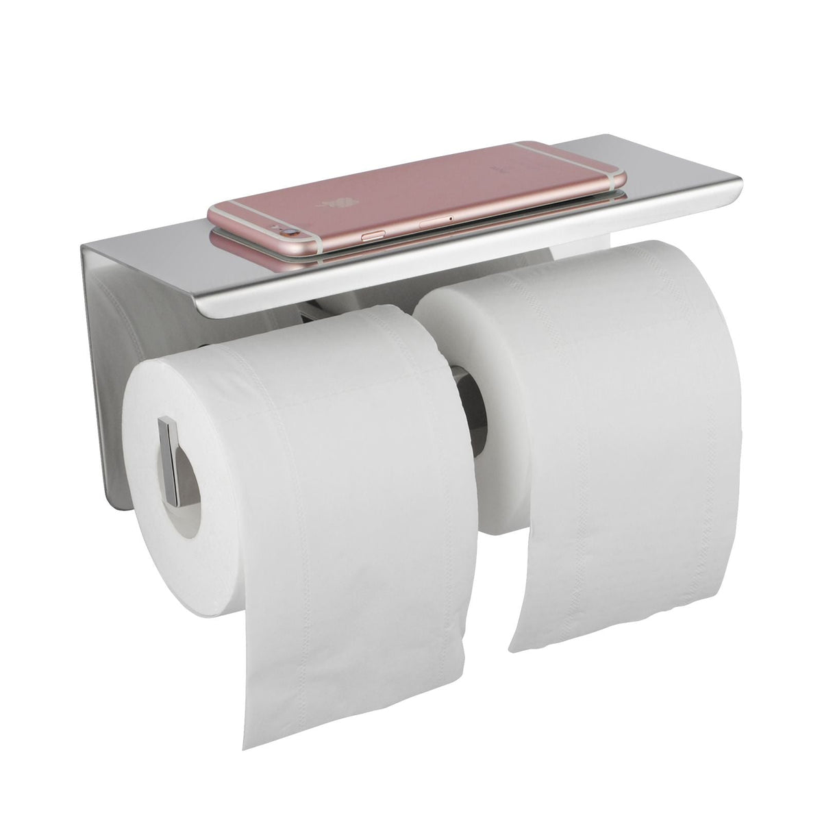 BLAZE Chrome Double Toilet Paper Holder with Cover