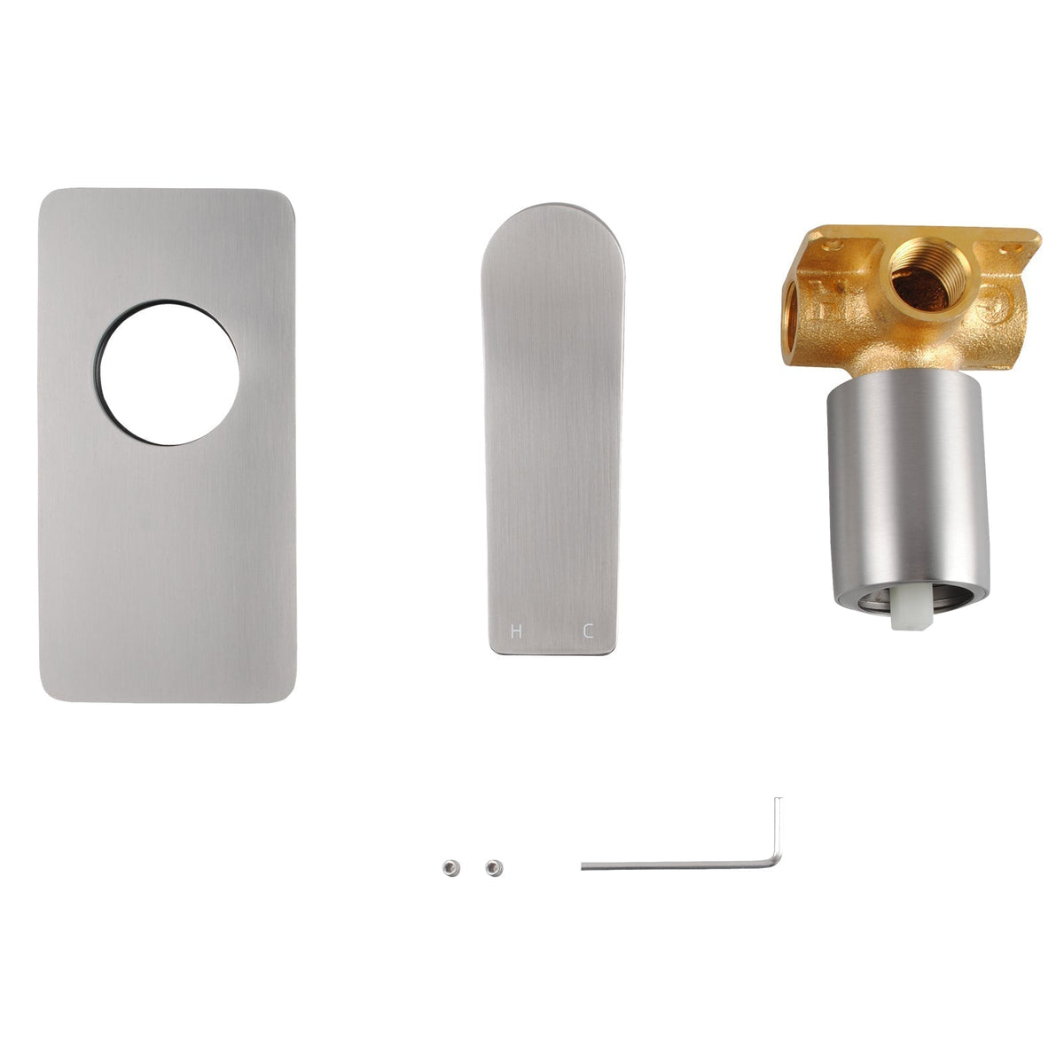 RUSHY Square Brushed Nickel Built-in Shower Mixer(Brass)