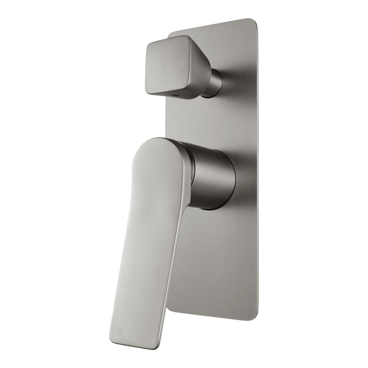 RUSHY Square Brushed Nickel Wall Mixer With Diverter