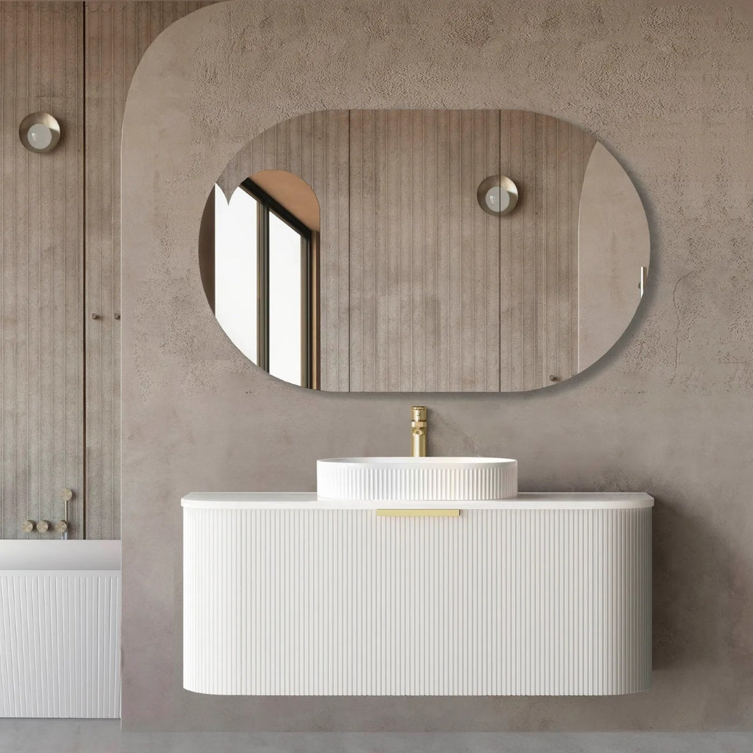 OTTI BONDI MATTE WHITE 1200MM CURVE WALL HUNG VANITY