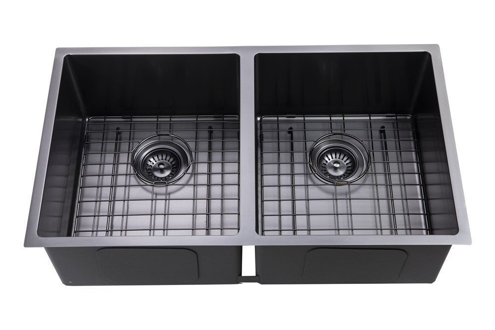 770*450*215mm  Hand-made Double Bowl Kitchen Sink