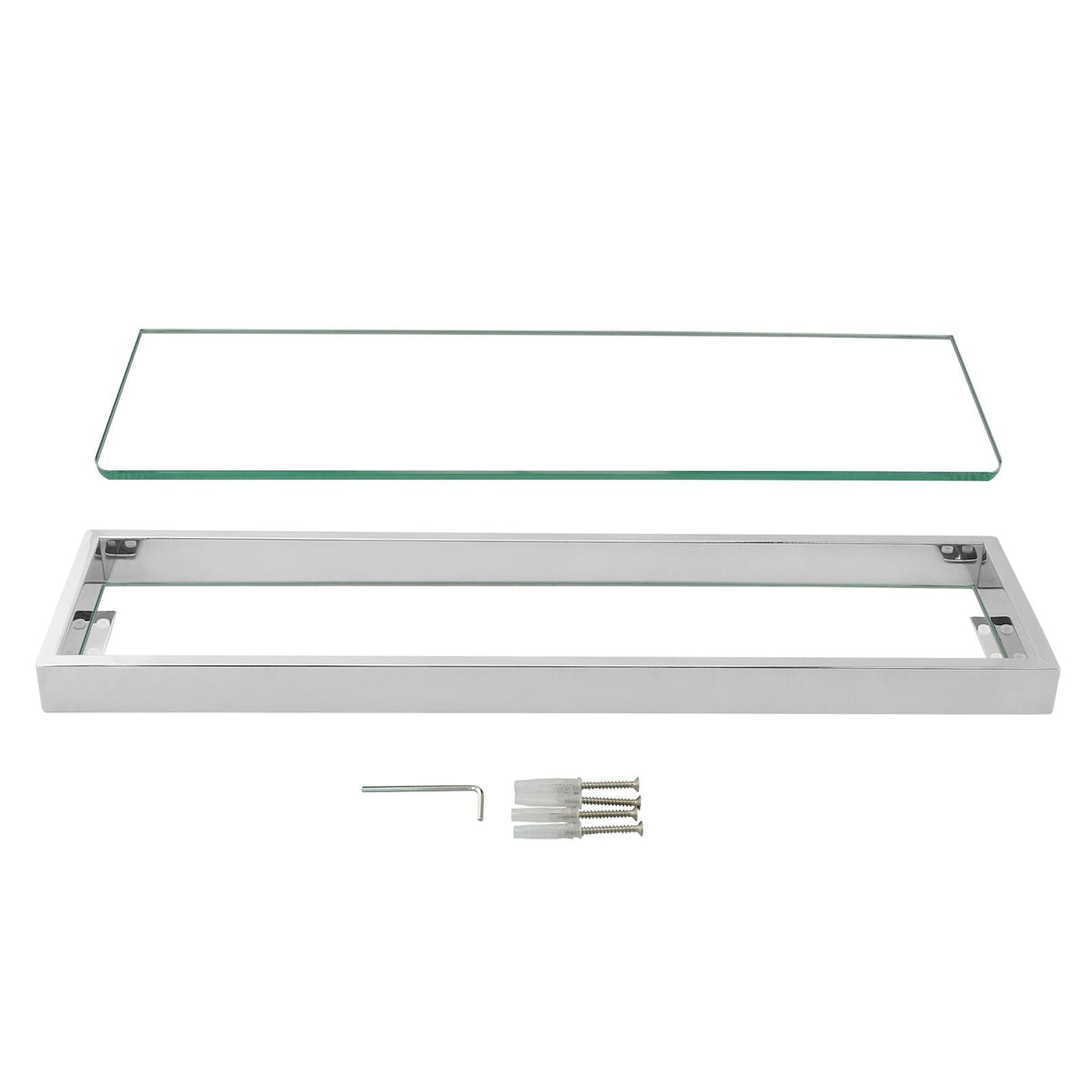IVANO Series Chrome Glass Shelf 600mm
