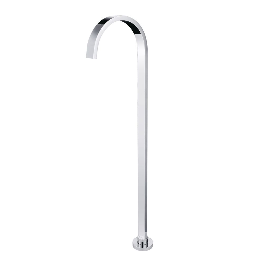 Square Chrome Stainless Steel Freestanding Bath Spout