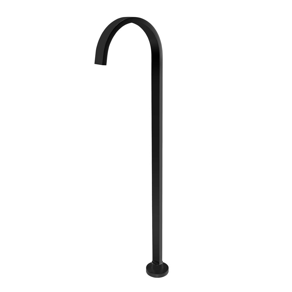 Square Black Stainless Steel Freestanding Bath Spout