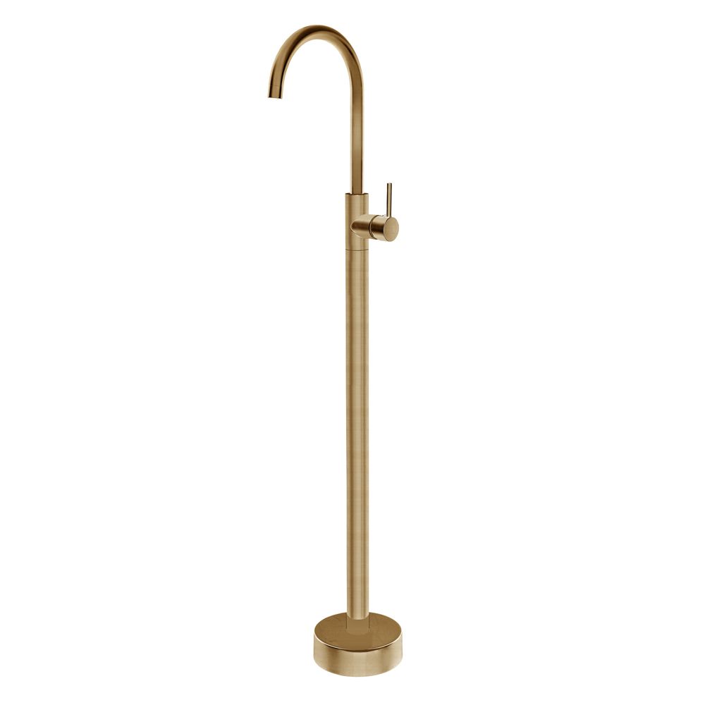 Pentro Round Brushed Yellow Gold Solid Brass Freestanding Mixer