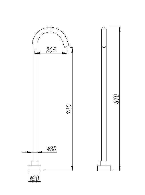 Black Round Floor Standing Mixer (Brass)