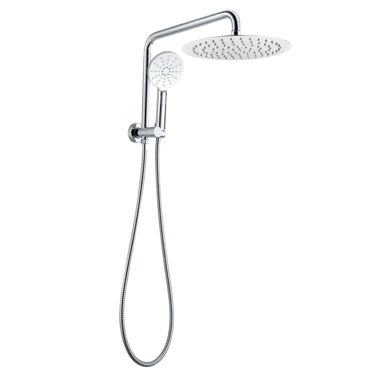 530mm Height 10&#39;&#39; Round Chrome Shower Station Top Water Inlet