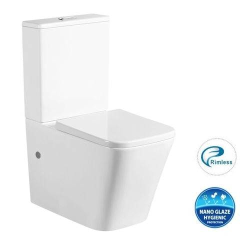 INSPIRE X-CUBE RIMLESS TOILET SUITE GLOSS WHITE