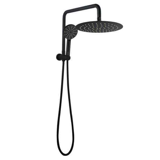 10&quot; Round Black Shower Station Top Water Inlet