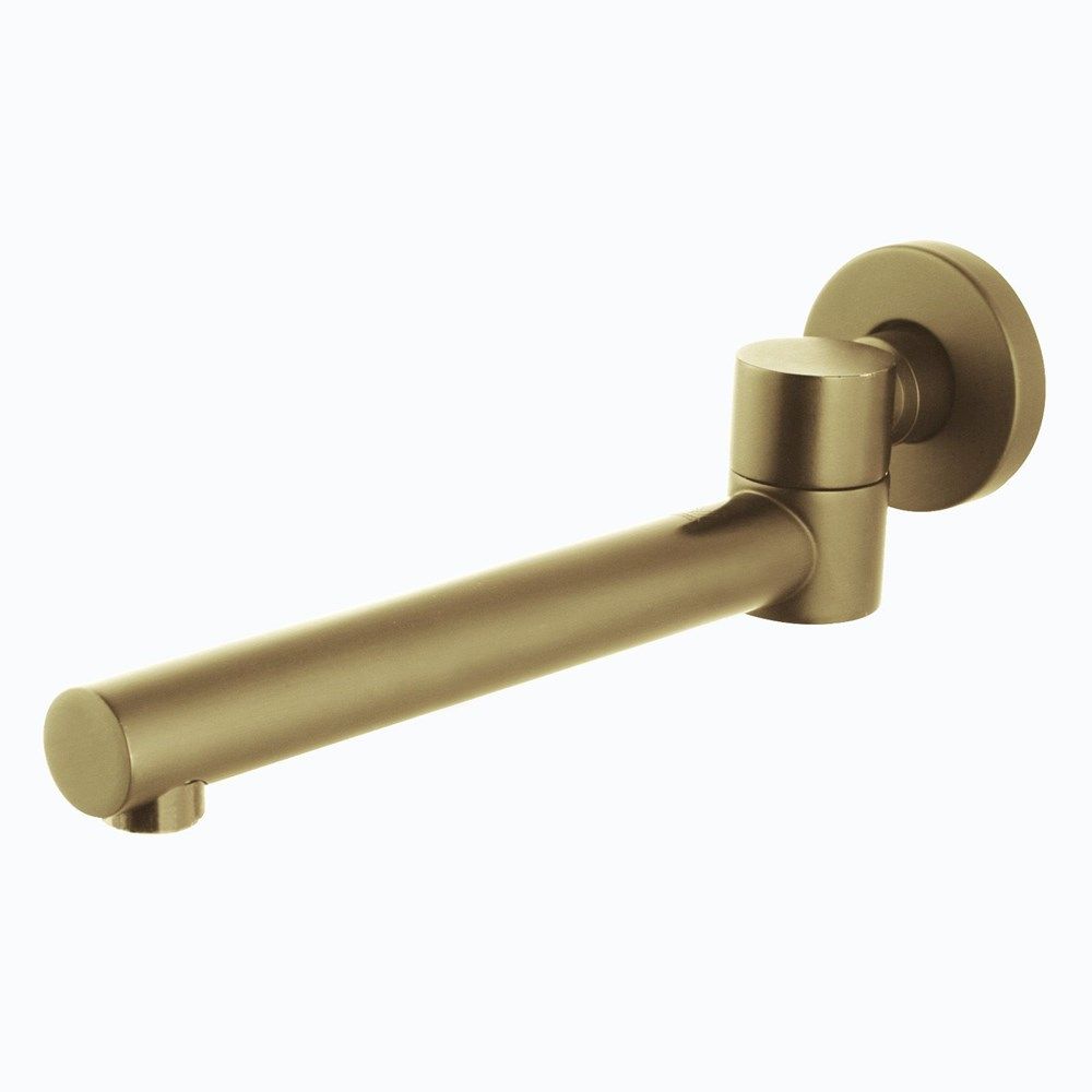 Pentro Brushed Yellow Gold Round Bath Spout