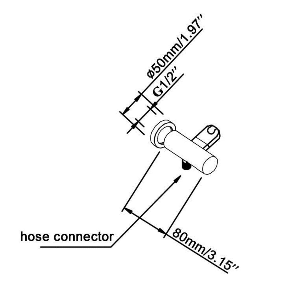 Pentro Gun Metal Grey Round Shower Holder Wall Connector &amp; Hose