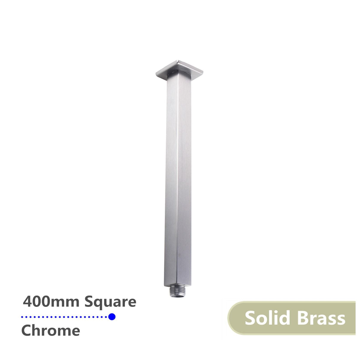 Square Chrome Ceiling Shower Arm 400mm