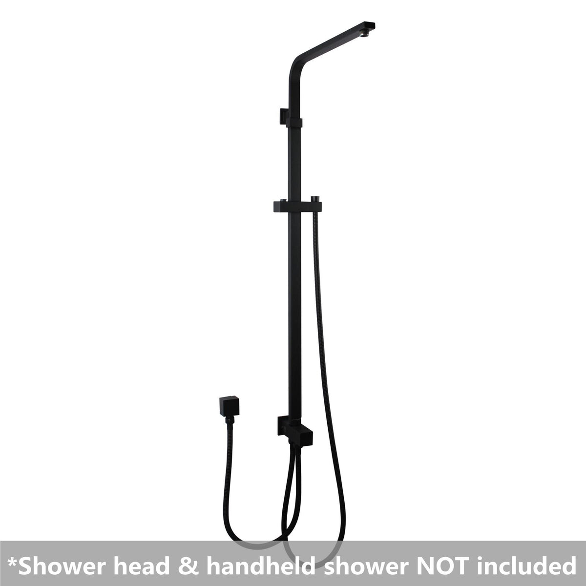 Square Black Shower Station without Shower Head and Handheld Shower