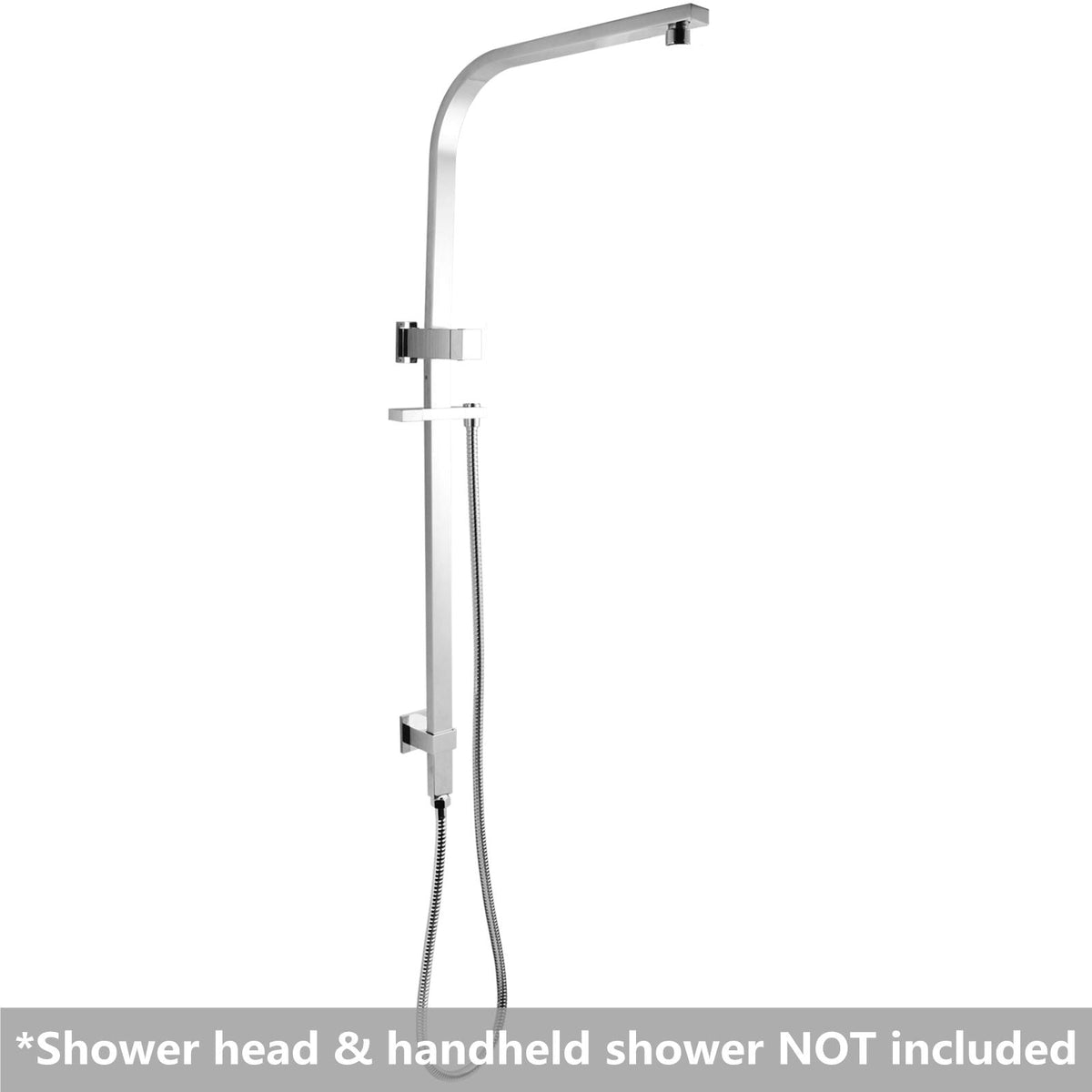 Chrome Square Shower Station without Shower Head and Handheld Shower