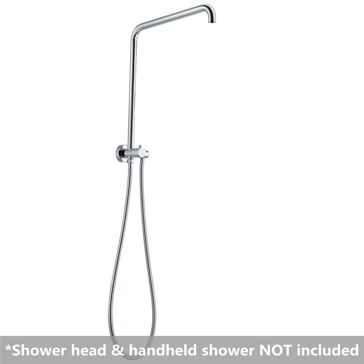 530mm Height Round Chrome Top Water Inlet Shower Rail