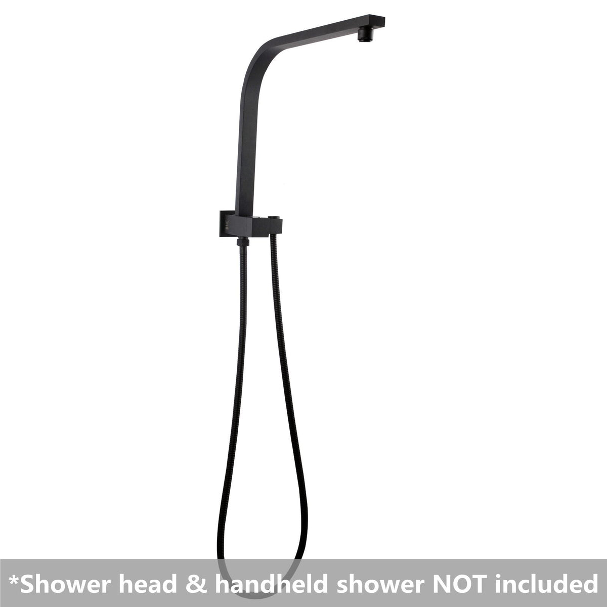Square Matte Black Half Shower Station without Shower Head and Handheld Shower