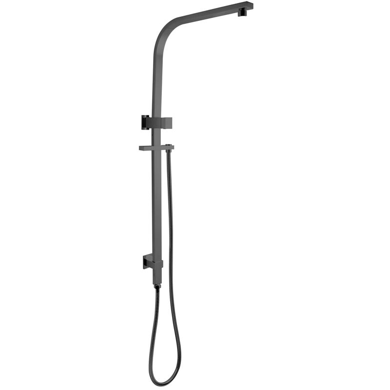 Square Gun Metal Grey Shower Station without Shower Head and Handheld Shower