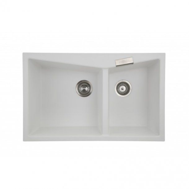 800 x 500 x 220mm Carysil CGDB3220 Double Bowl Granite Kitchen Sink Top/Flush Mount