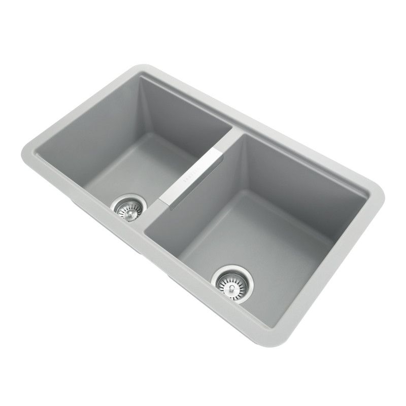 824 x 481 x 241mm Carysil CG2B3322 Double Bowls Granite Undermount Kitchen Sink