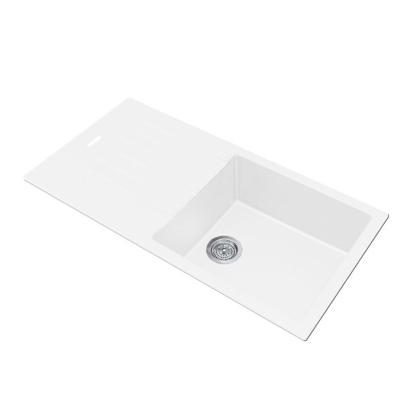 1000x500x200mm White Granite Stone Kitchen Sink with Drainboard Top/Undermount