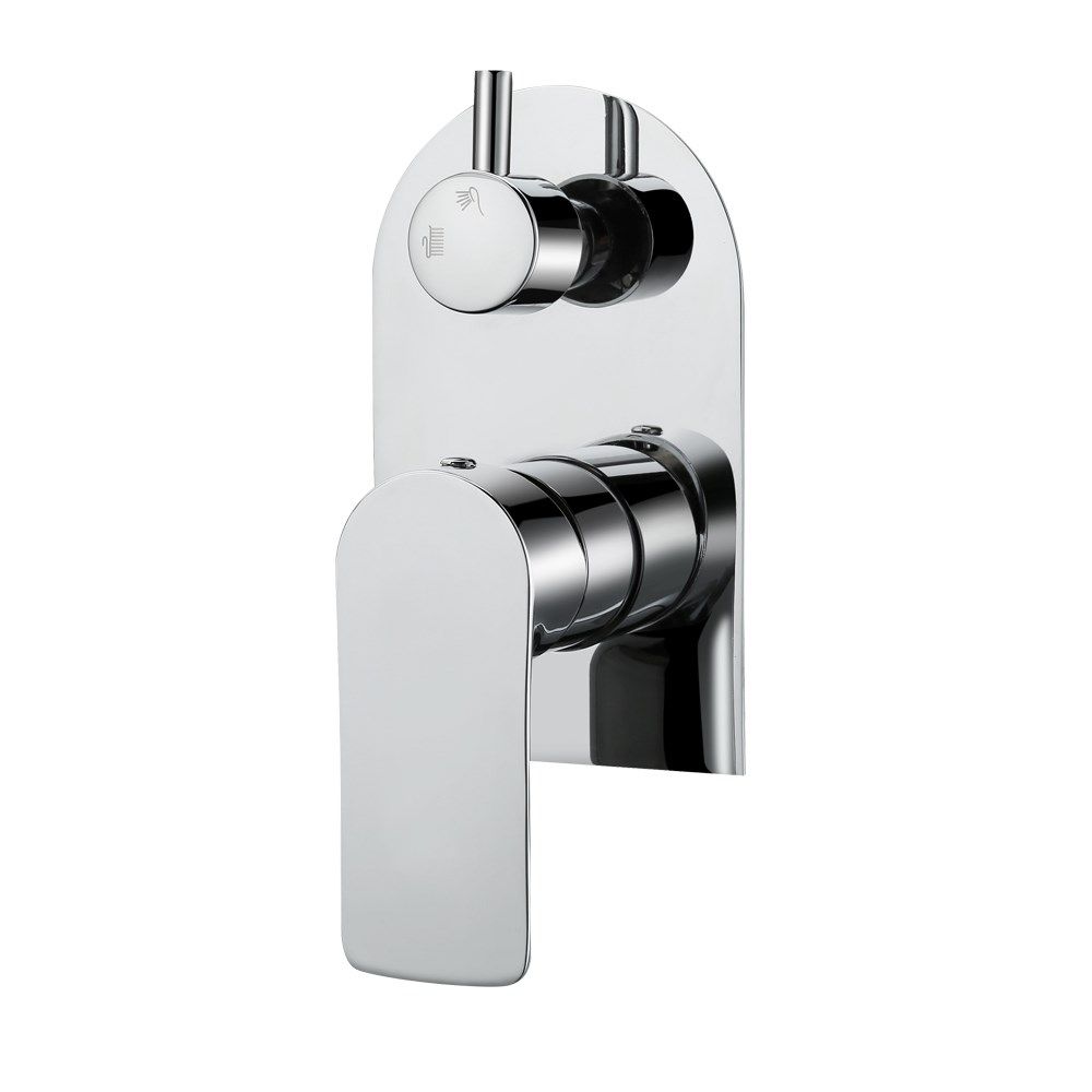 Norico Persano Bathroom Solid Brass Chrome Bath/Shower Wall Mixer with Diverter Wall Mounted